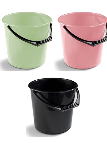 BUCKET 10L OLD ROSE/PISTACHIO GREEN/BLACK ½-PALLET 200 PCS
