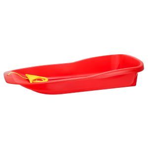 RED SLED WITH METAL SLEIGH RUNNERS